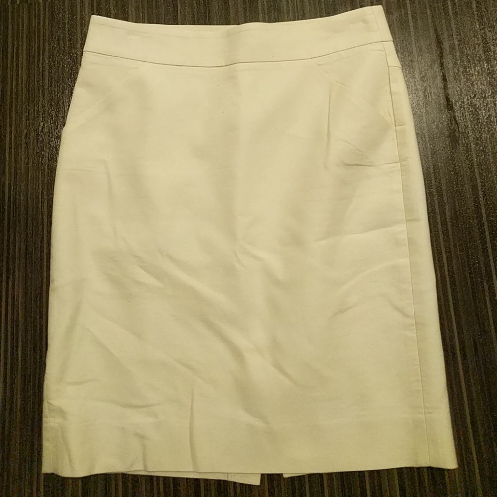 J Crew Ivory Pencil Skirt, 6, EUC